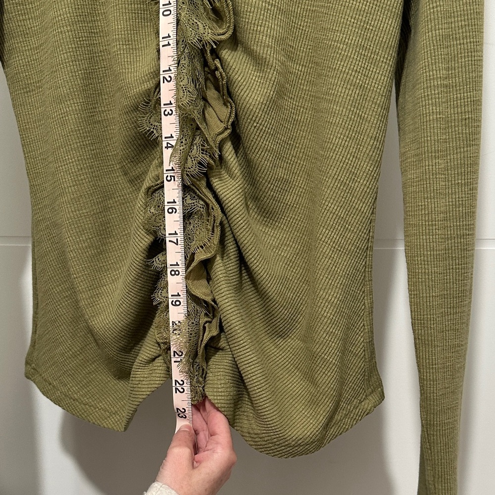 Anthropologie Olive Ruffle Long Sleeve Top - Picture 6 of 8